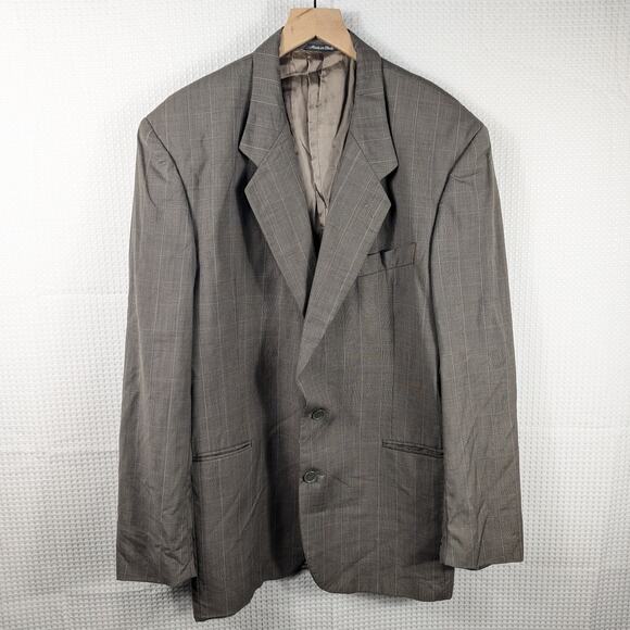 Studio 0001 by Ferre 42L Wool Blazer Men Made in Italy Glen Plaid Vintage - Picture 1 of 8